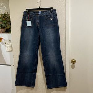 NWT Sass & Bide Sydney Free Day Love Wide Leg Deep Blue Jean Size 30